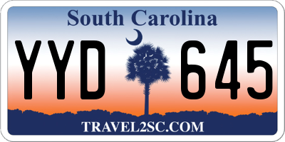 SC license plate YYD645