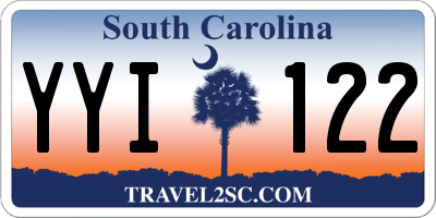 SC license plate YYI122