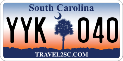 SC license plate YYK040