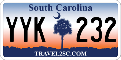 SC license plate YYK232