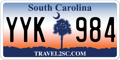 SC license plate YYK984