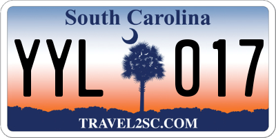 SC license plate YYL017