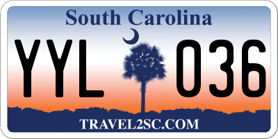 SC license plate YYL036