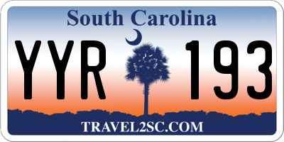 SC license plate YYR193