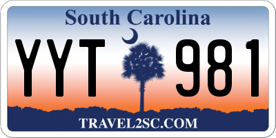 SC license plate YYT981