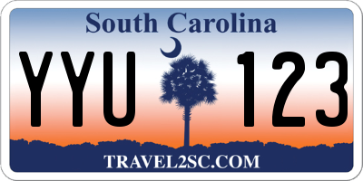 SC license plate YYU123