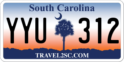 SC license plate YYU312