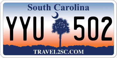 SC license plate YYU502