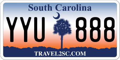 SC license plate YYU888