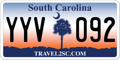SC license plate YYV092