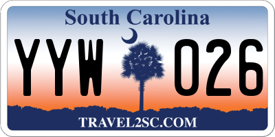 SC license plate YYW026
