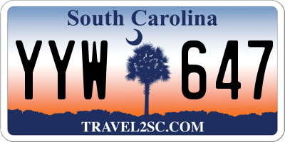 SC license plate YYW647