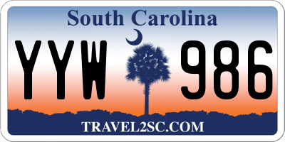 SC license plate YYW986