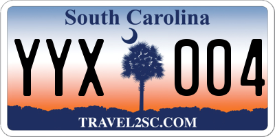 SC license plate YYX004