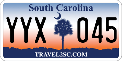SC license plate YYX045