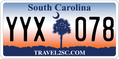 SC license plate YYX078