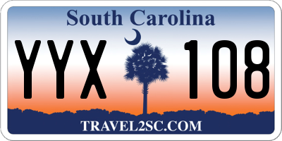 SC license plate YYX108