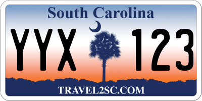 SC license plate YYX123
