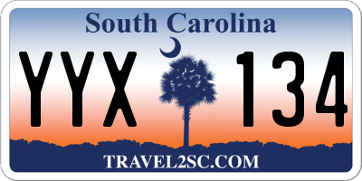 SC license plate YYX134