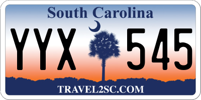 SC license plate YYX545