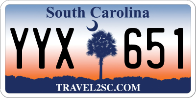 SC license plate YYX651