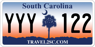 SC license plate YYY122