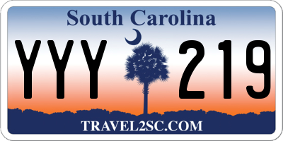 SC license plate YYY219