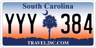 SC license plate YYY384