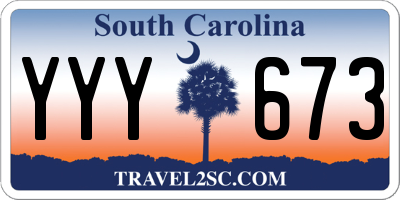 SC license plate YYY673