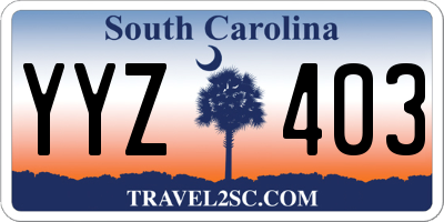 SC license plate YYZ403