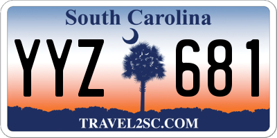 SC license plate YYZ681