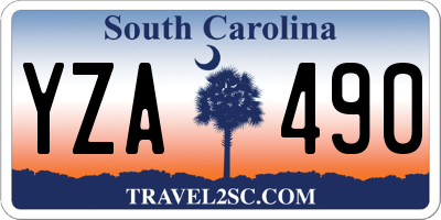 SC license plate YZA490