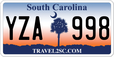 SC license plate YZA998