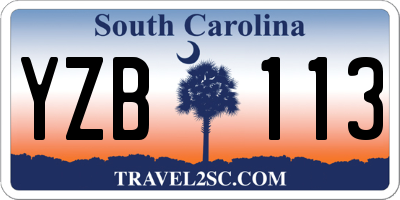 SC license plate YZB113