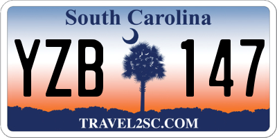 SC license plate YZB147