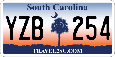 SC license plate YZB254