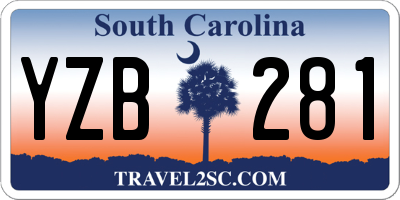 SC license plate YZB281