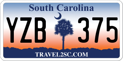 SC license plate YZB375
