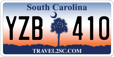 SC license plate YZB410