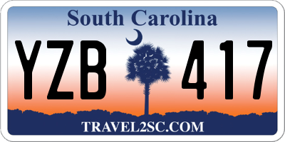 SC license plate YZB417