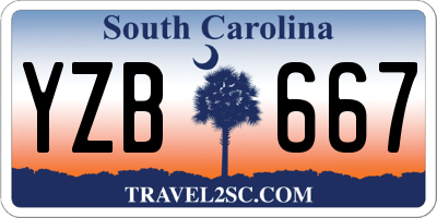 SC license plate YZB667