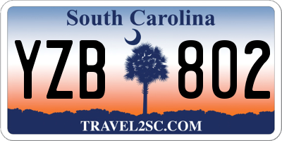 SC license plate YZB802