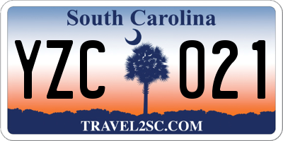 SC license plate YZC021