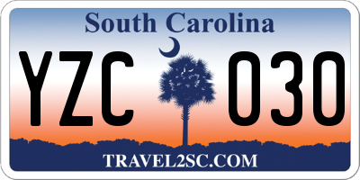 SC license plate YZC030
