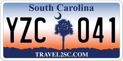 SC license plate YZC041
