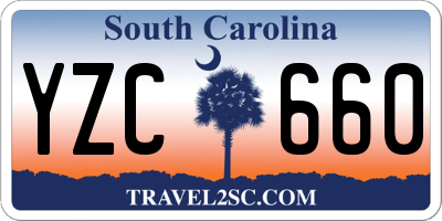 SC license plate YZC660