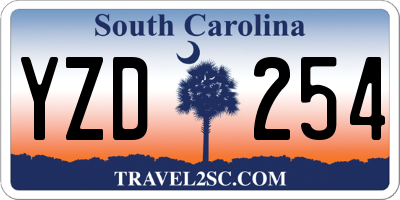 SC license plate YZD254
