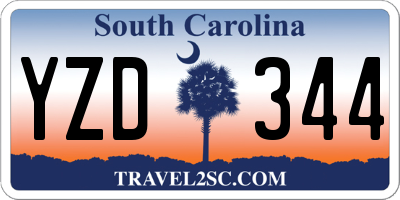 SC license plate YZD344