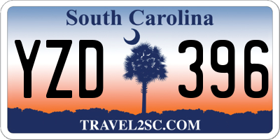 SC license plate YZD396