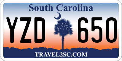 SC license plate YZD650